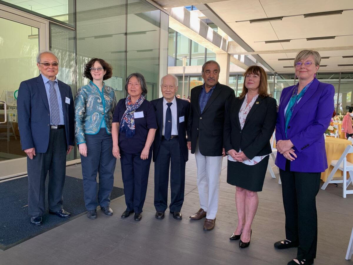 (From Left to Right: Co-Director Dr. Ping-Hui Liao, EVC Elizabeth H. Simmons, Rufina Chen, Dr. Chiu-Shan Chen'69, Chancellor Pradeep K. Khosla, Arts& Humanities Dean Cristina Della Coletta, Co-Director Dr. Nancy Guy. Photo Credit: Department of Arts & Humanities)